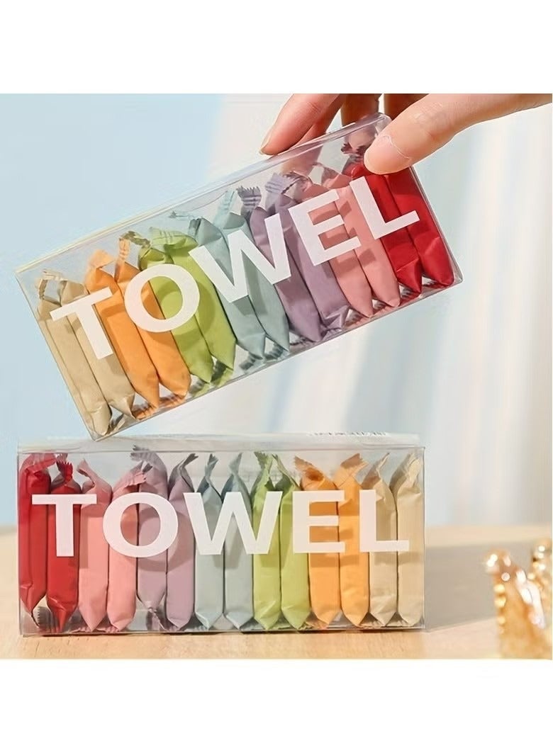 14pcs/set Compressed Disposable Washcloths Travel Portable Cotton Facial Cleansing Towel Thickened Wet And Dry Dual-use - Image 2
